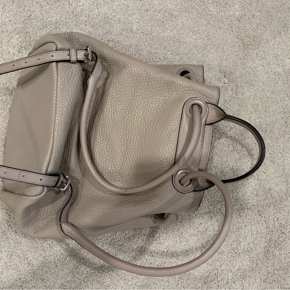 Michael Kors Pebble Leather Bucket Bag in Taupe